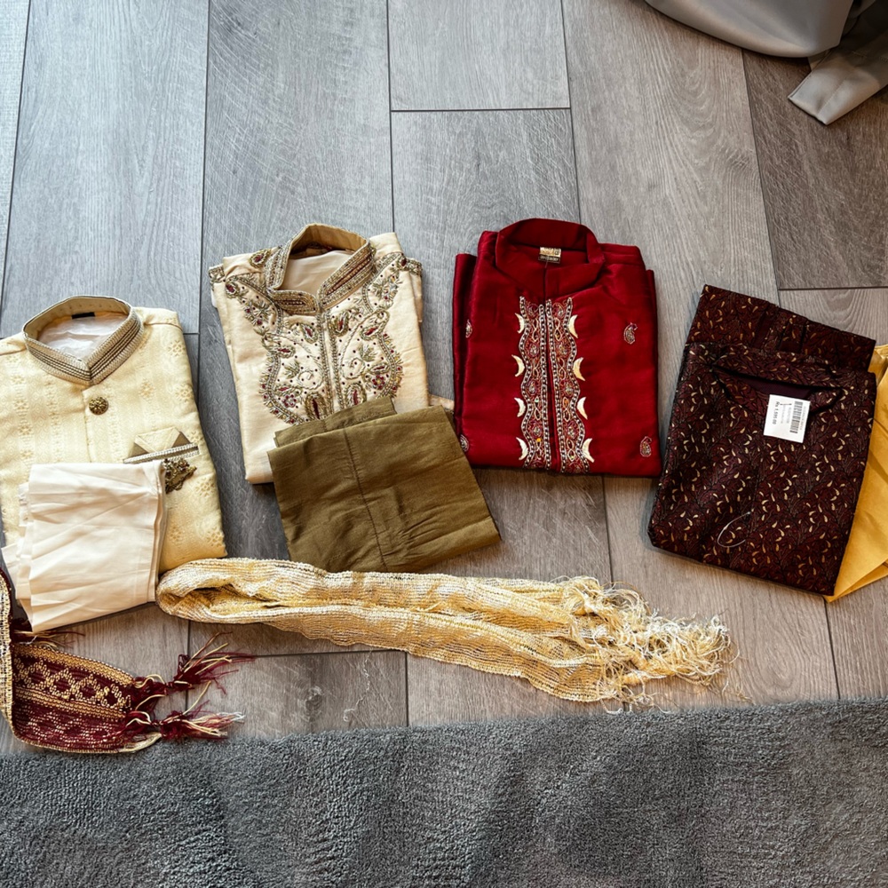 Lot of 4 Indian Desi toddler boy kurta sets size 3T 4T 5T